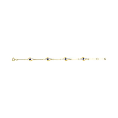 Bracelet en or jaune, or blanc et saphir