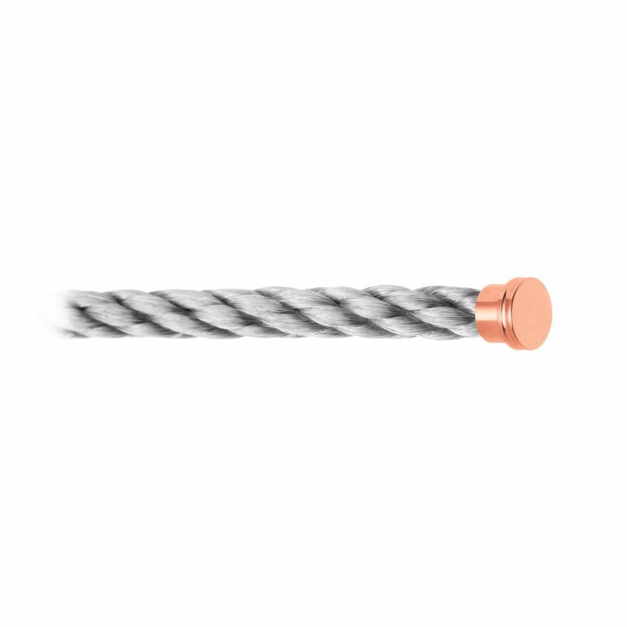 Câble pour bracelet FRED Force 10 GM en acier avec embouts acier doré rose