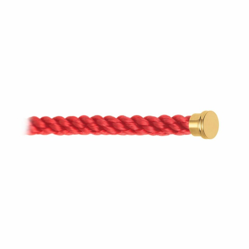 Câble pour bracelet FRED Force 10 GM en corderie rouge avec embouts acier doré