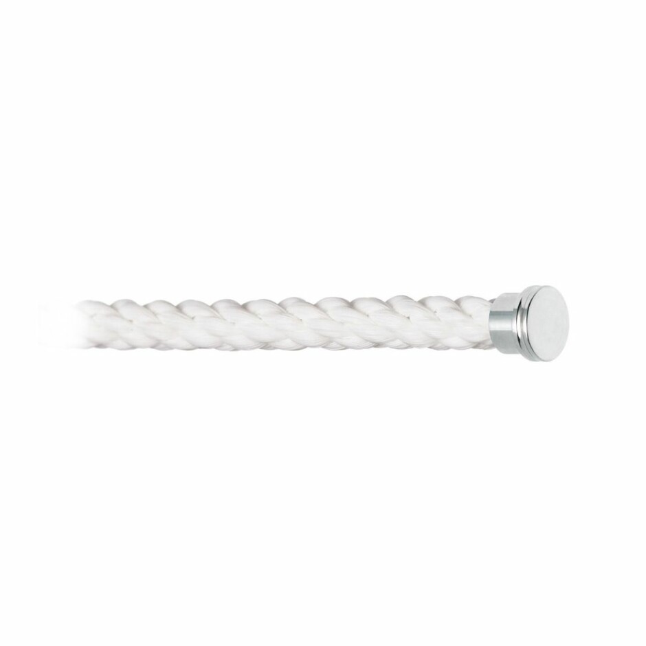 Câble pour bracelet FRED Force 10 GM en corderie blanche avec embouts acier