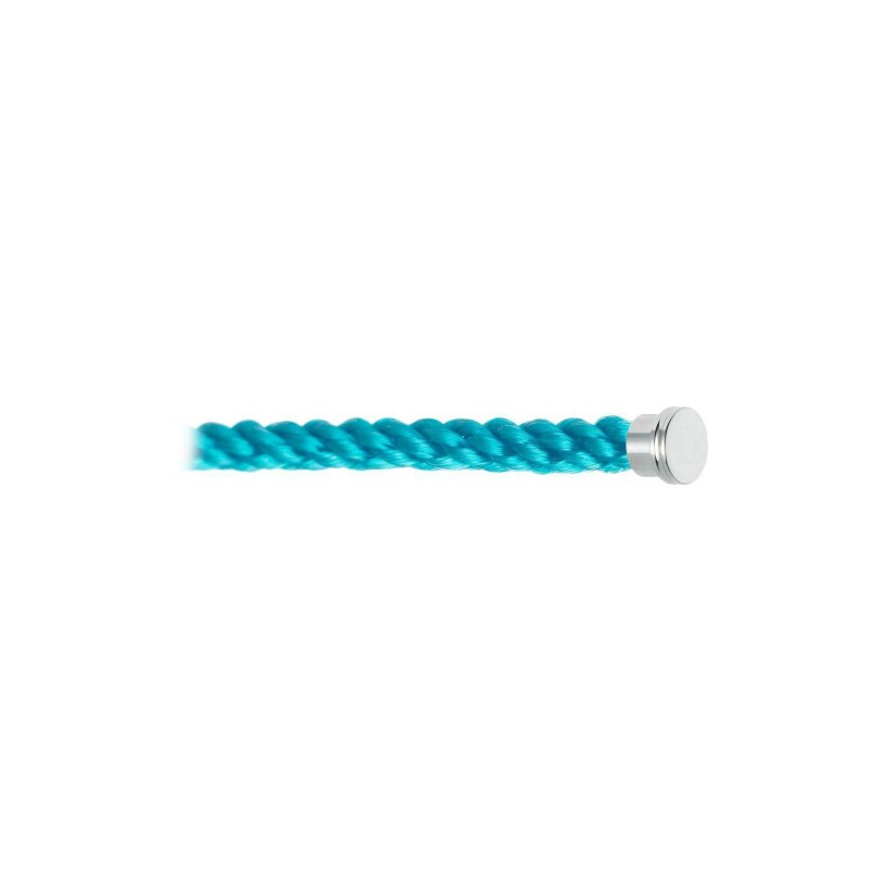FRED large size bracelet cable, turquoise blue rope with steel clasp