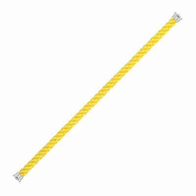 Câble FRED interchangeable Grand Modèle en corderie jaune fluo, embouts acier