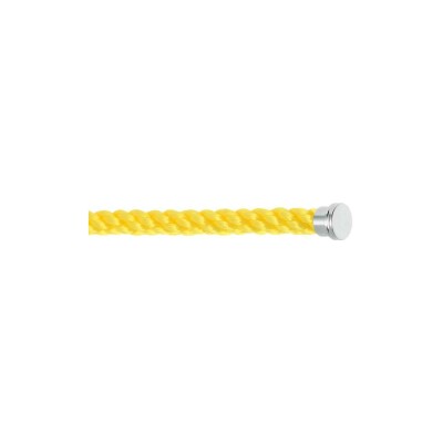 Câble FRED interchangeable Grand Modèle en corderie jaune fluo, embouts acier