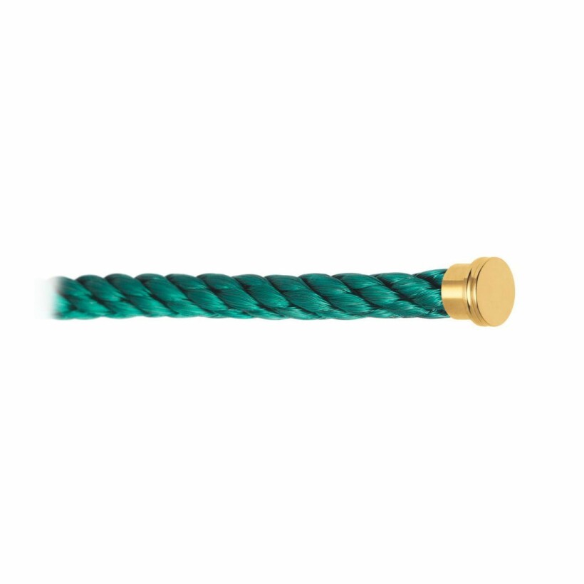 Câble grand modèle pour bracelet FRED Force 10 bleu paraiba en Acier avec embouts acier doré