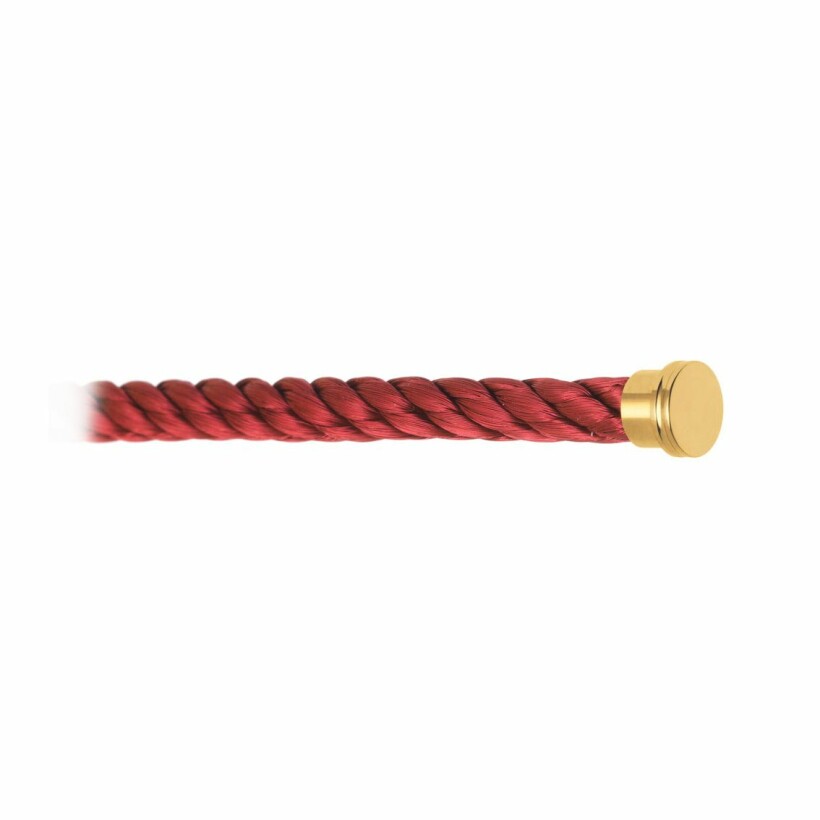 FRED Force 10 large size bracelet cable, bordeaux red steel with gilded steel clasp