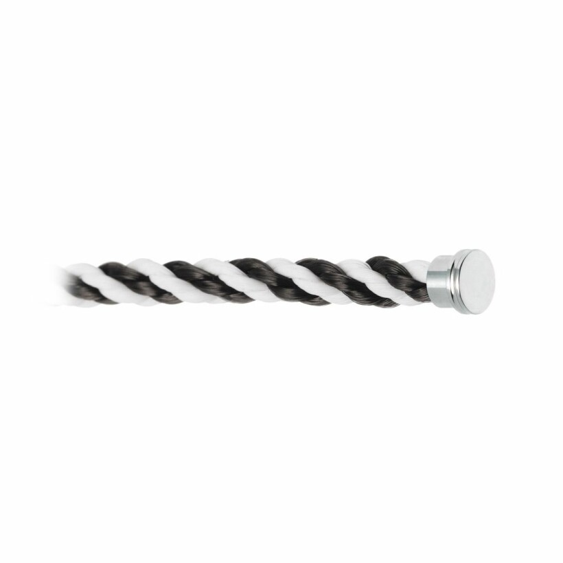 Câble grand modèle pour bracelet FRED Force 10 noir et blanc en Corderie avec embouts acier
