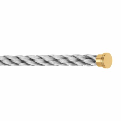 FRED interchangeable double turn cable, large size, steel and yellow gold-plated steel end caps