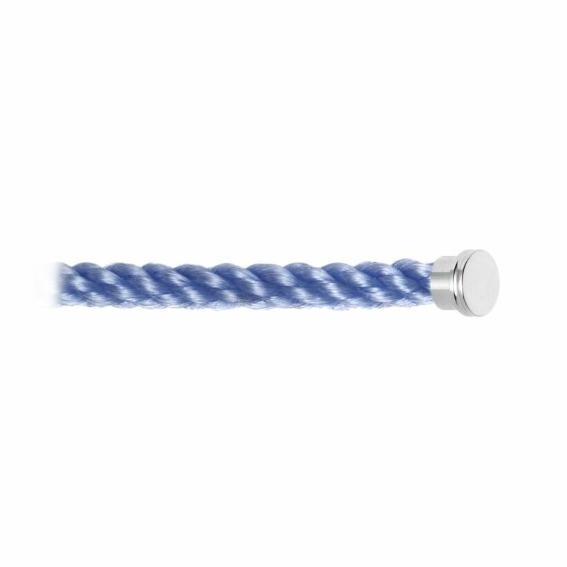 Câble moyen modèle pour bracelet FRED Force 10 bleu ciel en Corderie avec embouts acier