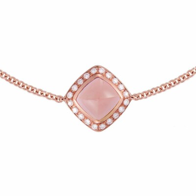 Bracelet FRED Pain de Sucre en or rose, diamants et quartz