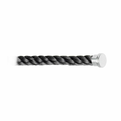 FRED L bracelet cable, storm grey steel with steel clasp