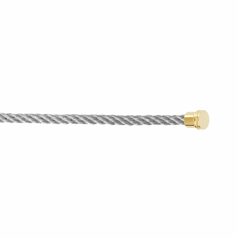 FRED medium size bracelet cable, steel with gilded steel clasp