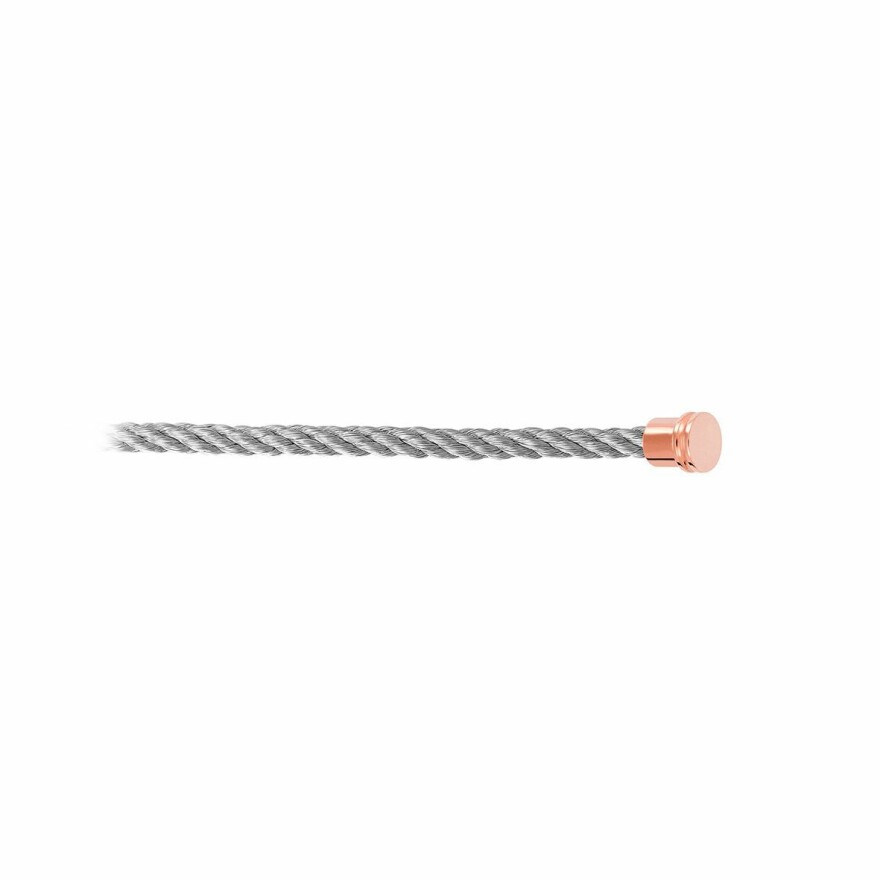 Câble pour bracelet FRED Force 10 MM en acier avec embouts acier doré rose