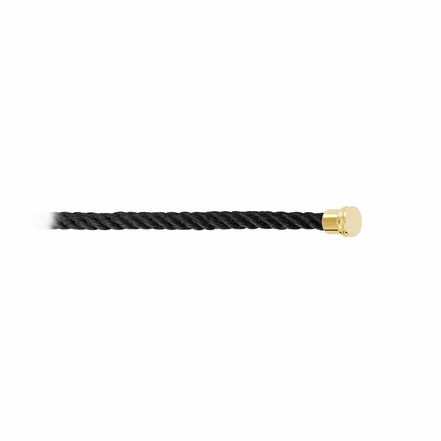 Câble pour bracelet FRED Force 10 MM en acier noir avec embouts acier doré