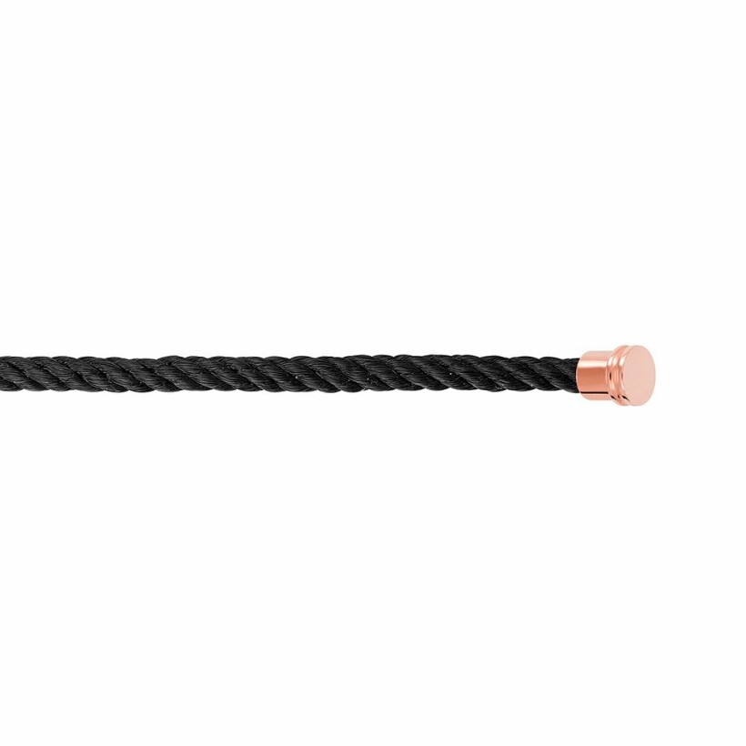 Câble FRED interchangeable Moyen Modèle  en acier noir avec embouts acier doré rose