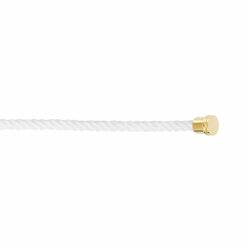 Câble FRED interchangeable MM en corderie blanche embouts or jaune