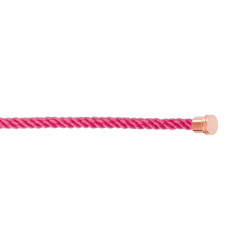 Câble FRED interchangeable MM en corderie bois de rose embouts or rose