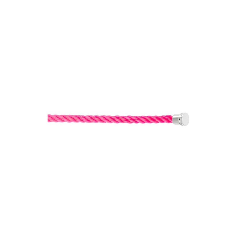 Fred medium model cable neon pink corderie and stainless steel ends caps