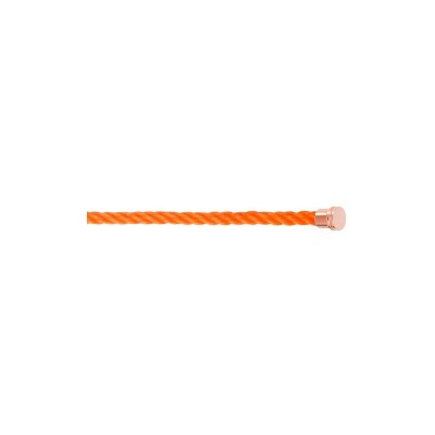 Câble FRED interchangeable Moyen Modèle en corderie orange fluo, embouts acier plaqué or rose