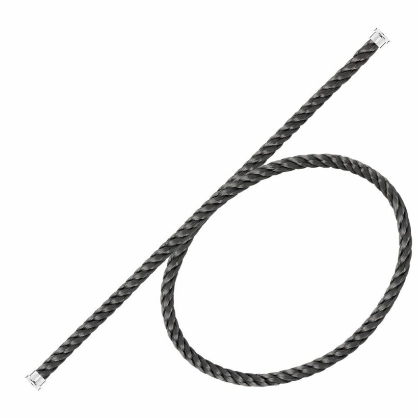 Câble grand modèle pour bracelet FRED en acier gris orage avec embouts acier