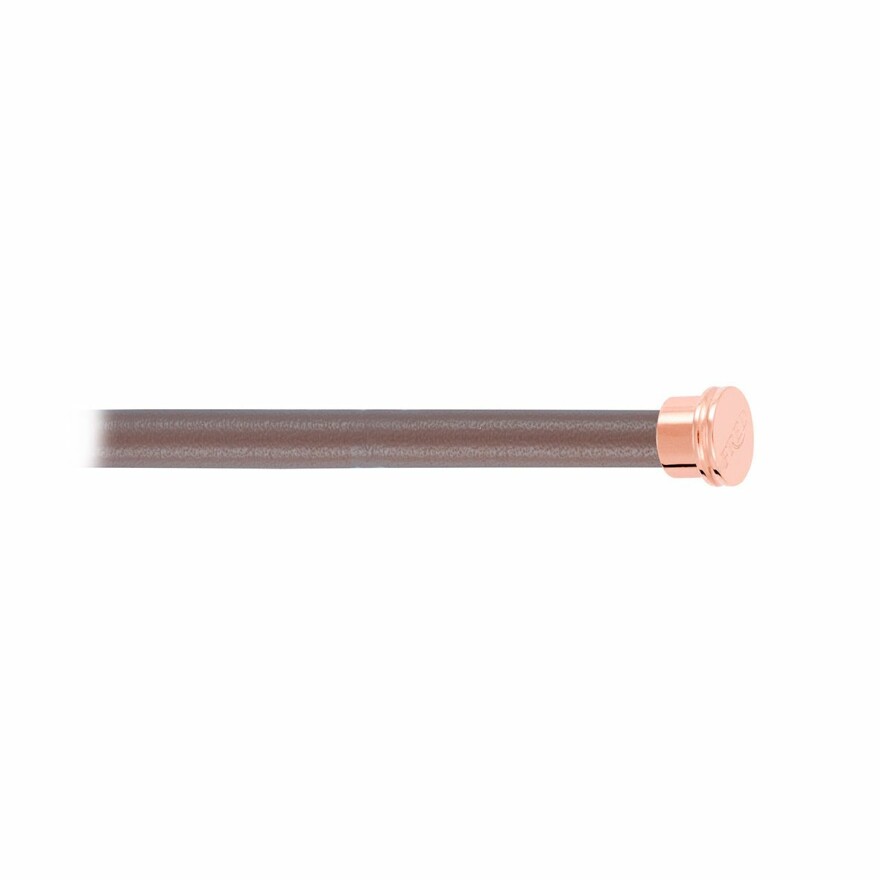 Câble grand modèle FRED Force 10 en Cuir marron avec embouts acier doré rose