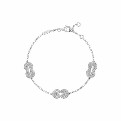 Bracelet FRED Chance Infinie modèle moyen en or blanc et diamants