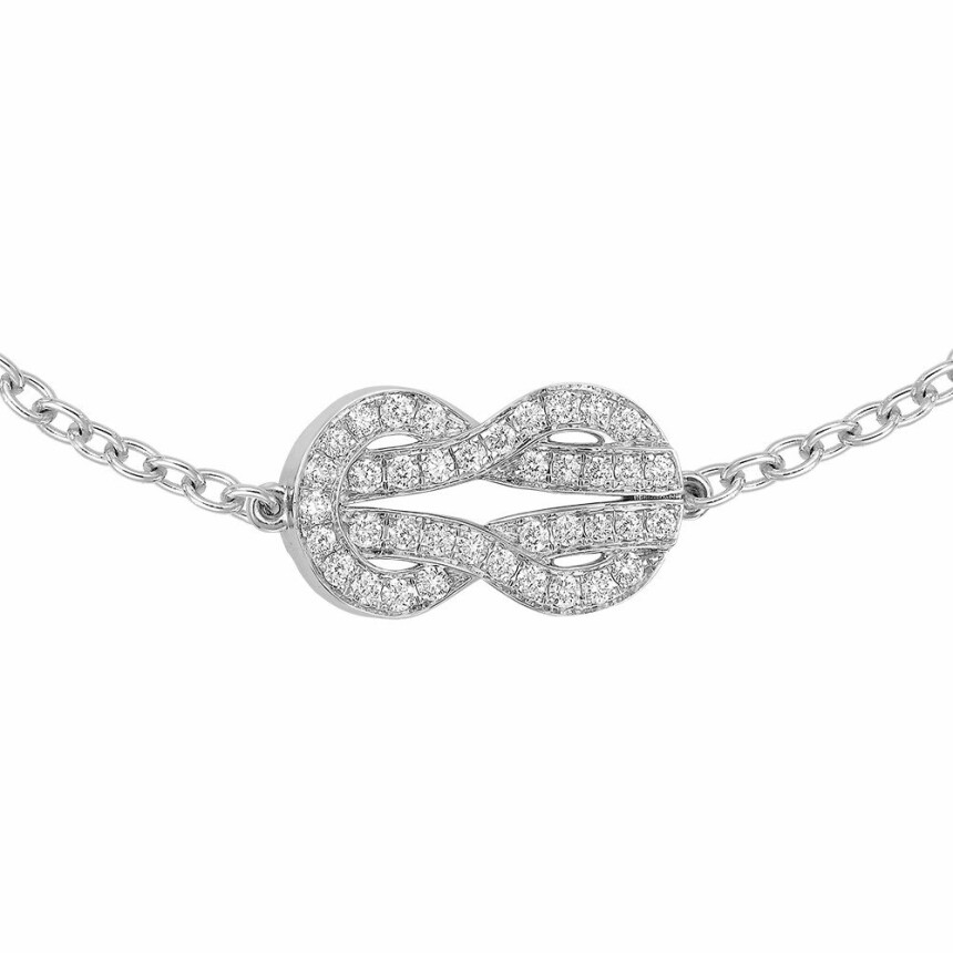 Bracelet FRED Chance Infinie modèle moyen en or blanc et diamants