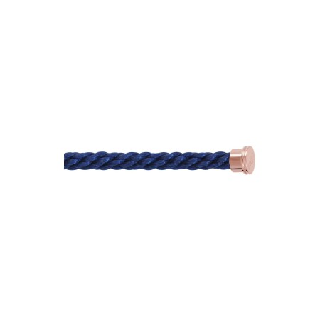 FRED interchangeable cable, large size, navy blue corderie, pink gold-plated steel end caps