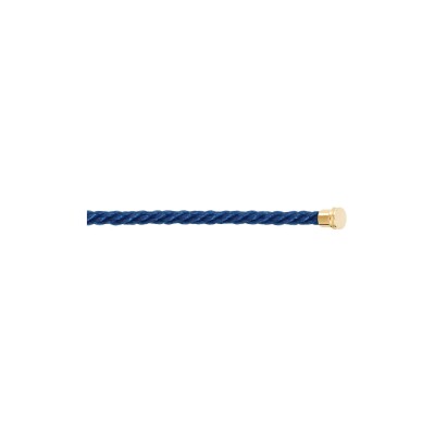 FRED interchangeable cable, medium size, blue jeans corderie, yellow gold-plated steel end caps