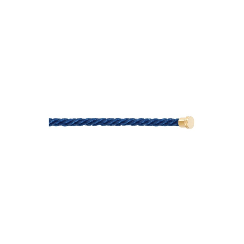 Câble FRED interchangeable Moyen Modèle en corderie bleu jean avec embouts en acier doré