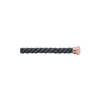 FRED interchangeable cable, large size, storm grey corderie, pink gold-plated steel end caps