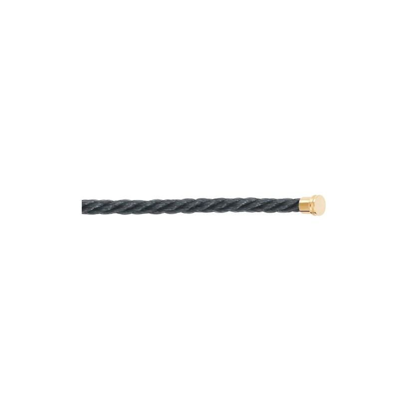 Câble FRED interchangeable Moyen Modèle en corderie gris orage avec embouts en acier doré