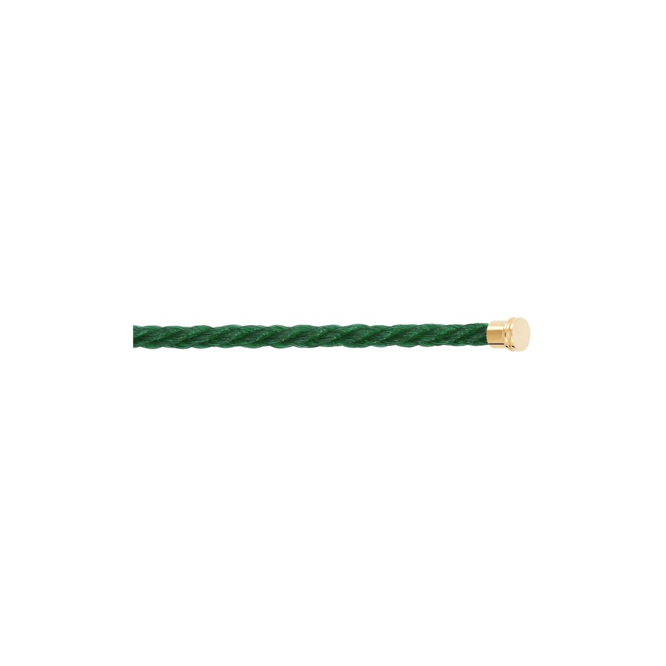 Câble FRED interchangeable Moyen Modèle en corderie vert émeraude avec embouts en acier doré