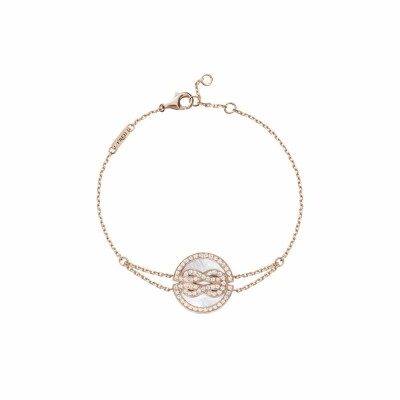 Bracelet FRED Chance Infinie en or rose, nacre et diamants