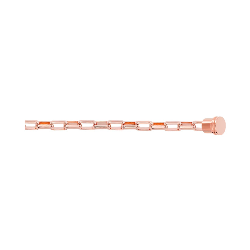 FRED medium size bracelet cable, rose gold with rose gold clasp