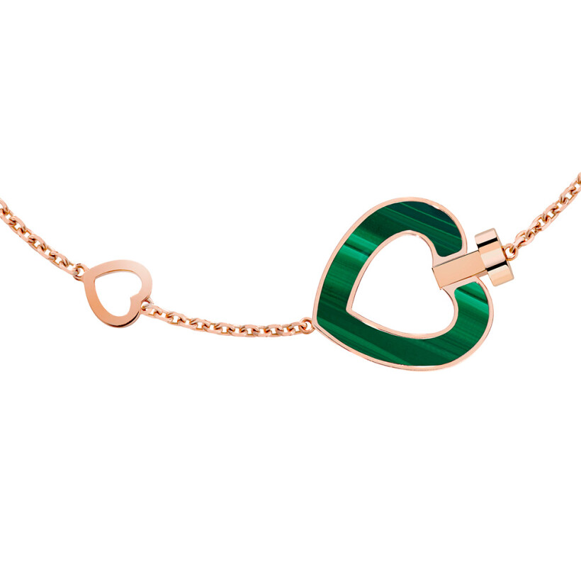 FRED Pretty Woman reversible bracelet small size in rose gold, diamonds, mother of pearl and malachite