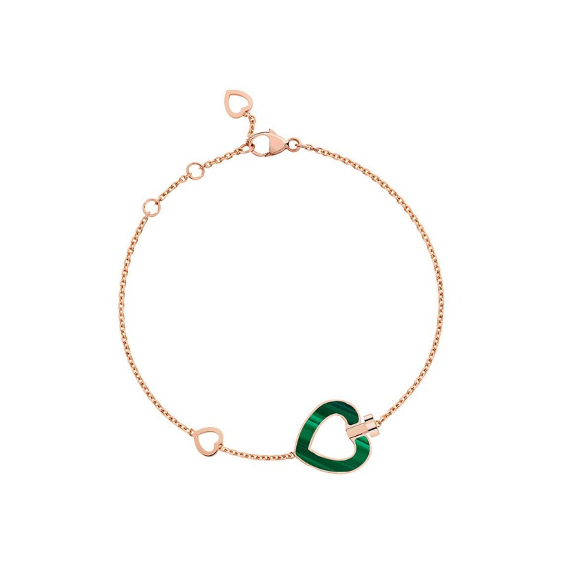 FRED Pretty Woman reversible bracelet small size in rose gold, diamonds, mother of pearl and malachite