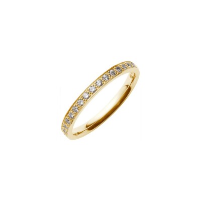 Alliance demi-tour serti Vénus en or jaune et diamants de 0.39ct