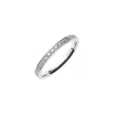 Alliance demi-tour serti Vénus en or blanc et diamants de 0.39ct
