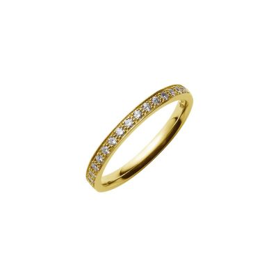 Alliance demi-tour serti Vénus en or jaune et diamants de 0.50ct