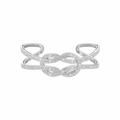 Bracelet manchette FRED Chance Infinie en or blanc et diamants