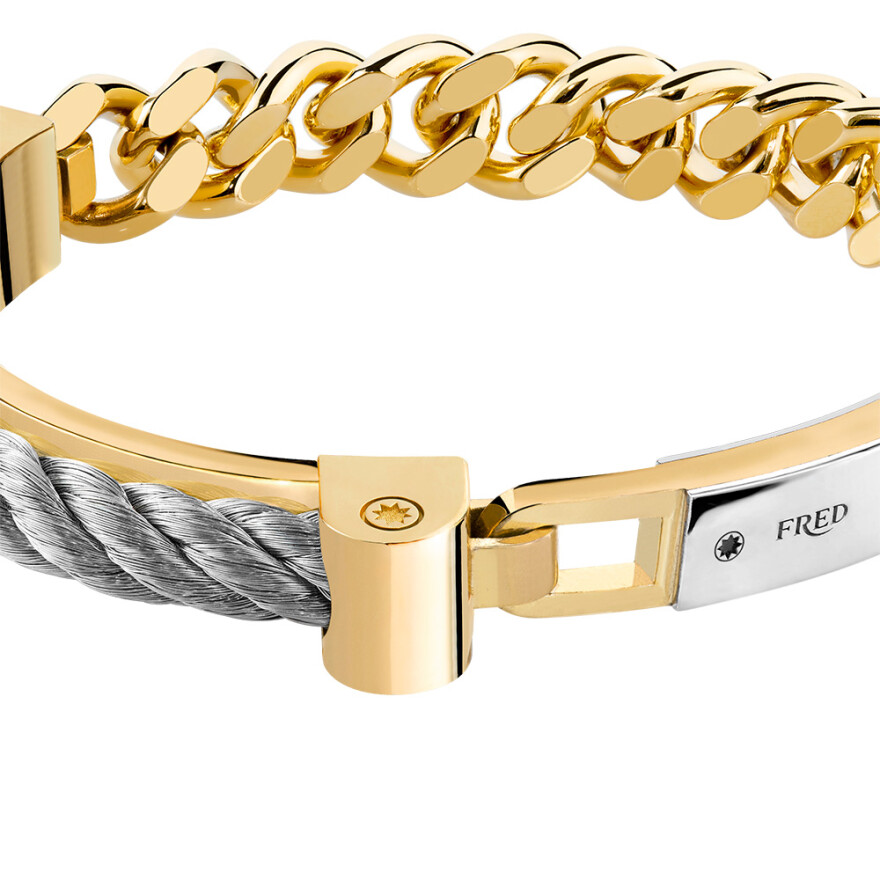 Bracelet FRED Force 10 Winch en or jaune et acier