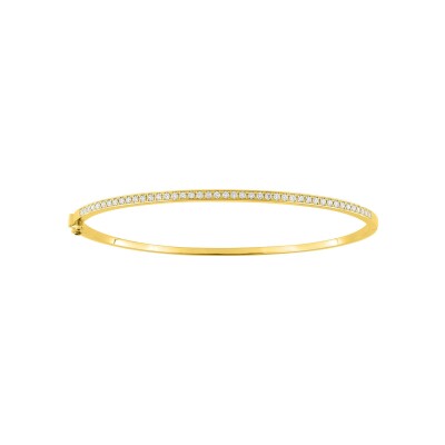 Bracelet Jonc en or jaune et diamant 0.56ct