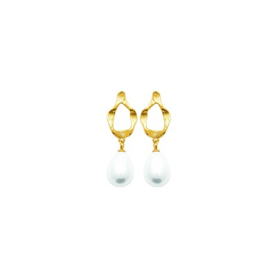 Boucles d'oreilles en acier pvd doré