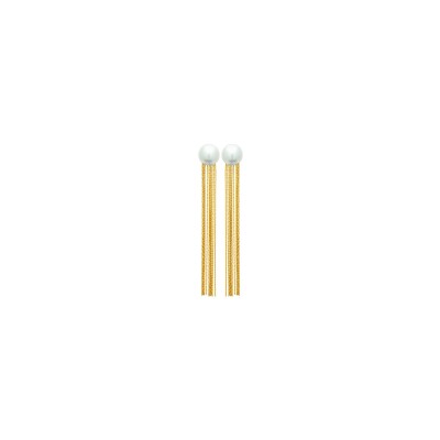 Boucles d'oreilles en acier pvd doré et perle d'imitation
