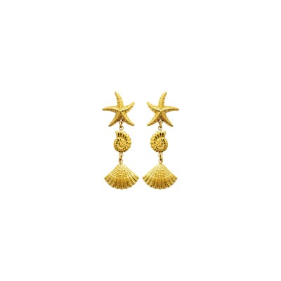 Boucles d'oreilles en acier pvd doré