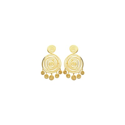 Boucles d'oreilles en acier pvd doré