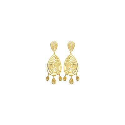 Boucles d'oreilles en acier pvd doré