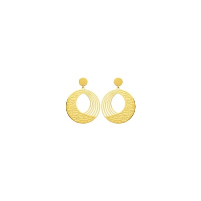 Boucles d'oreilles en acier pvd doré