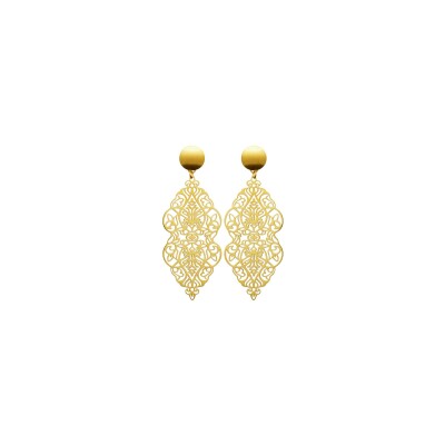 Boucles d'oreilles en acier pvd doré