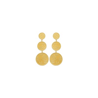 Boucles d'oreilles en acier pvd doré